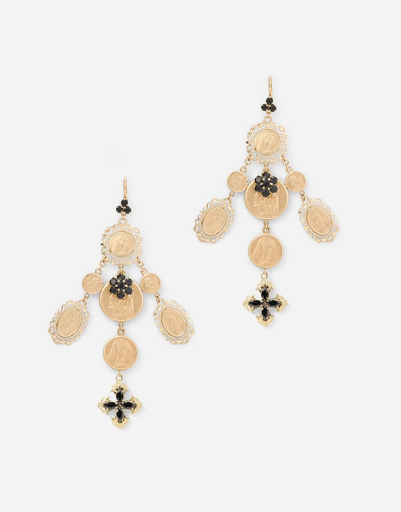 Sicily Earrings 18-carat yellow gold and black sapphires