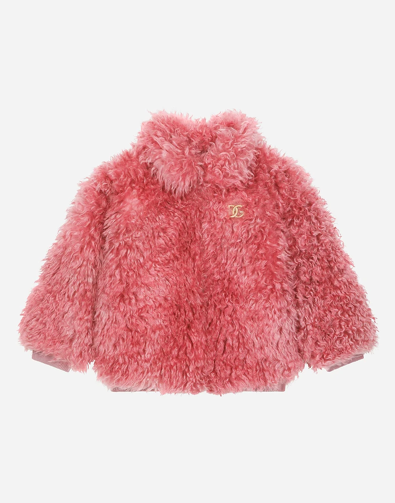 Mohair fur jacket with DG logo