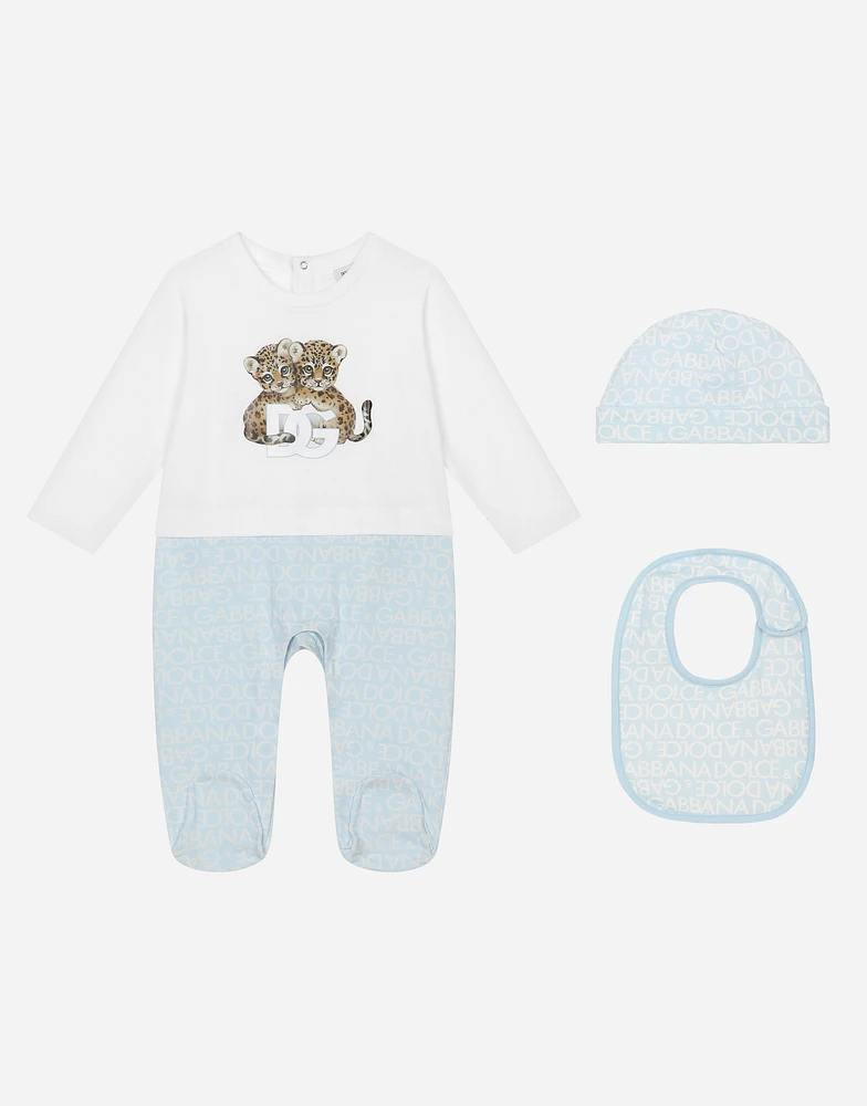 3-piece gift set with all-over logo print