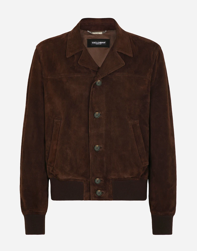Nappa suede bomber jacket