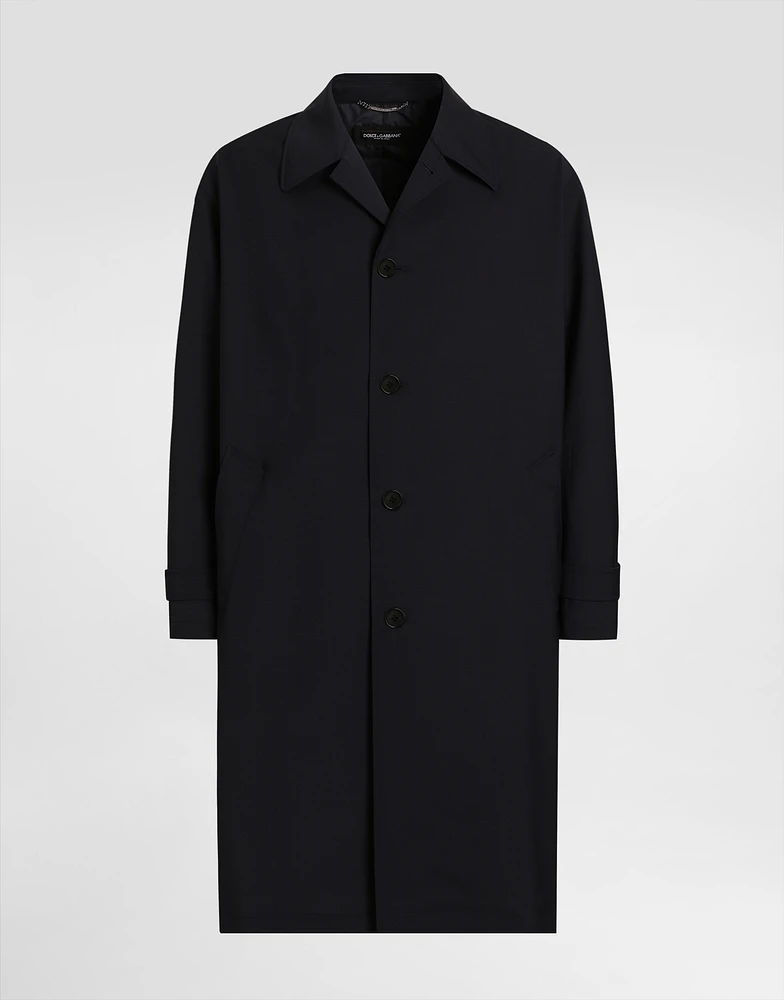 Single-breasted wool trench coat
