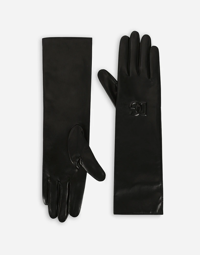 Long nappa leather gloves