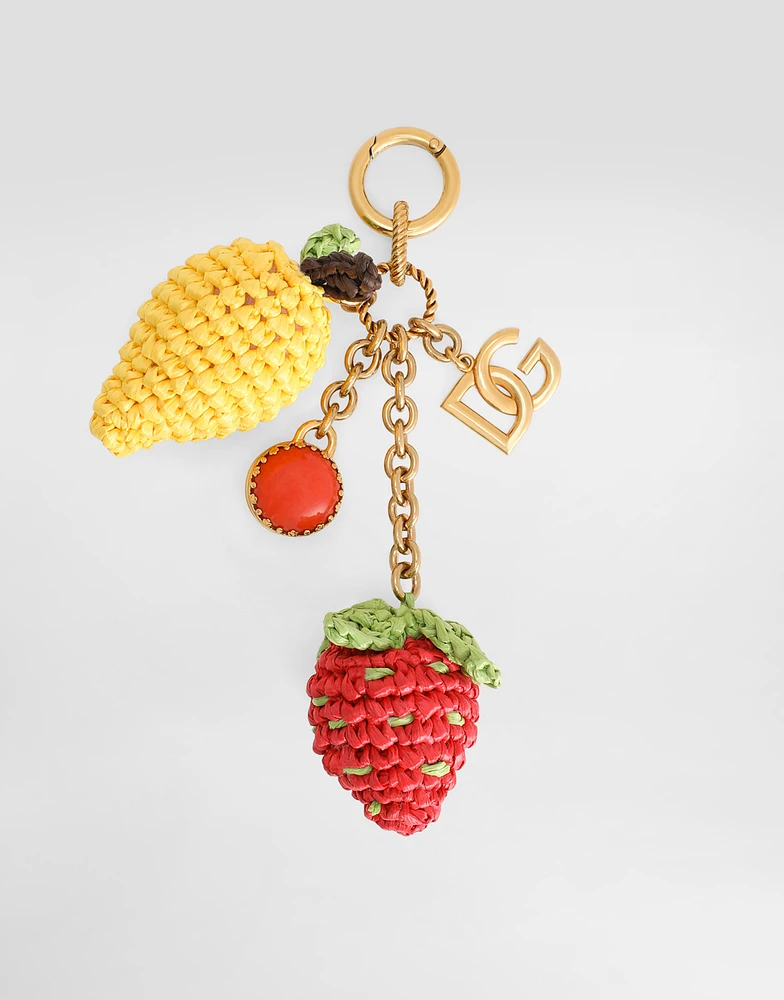 Metal and rafia keychain