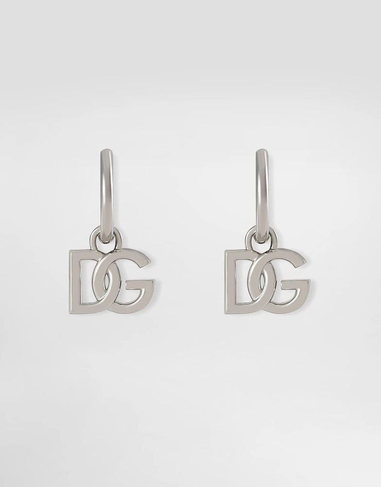 Hoop earrings with DG logo pendants