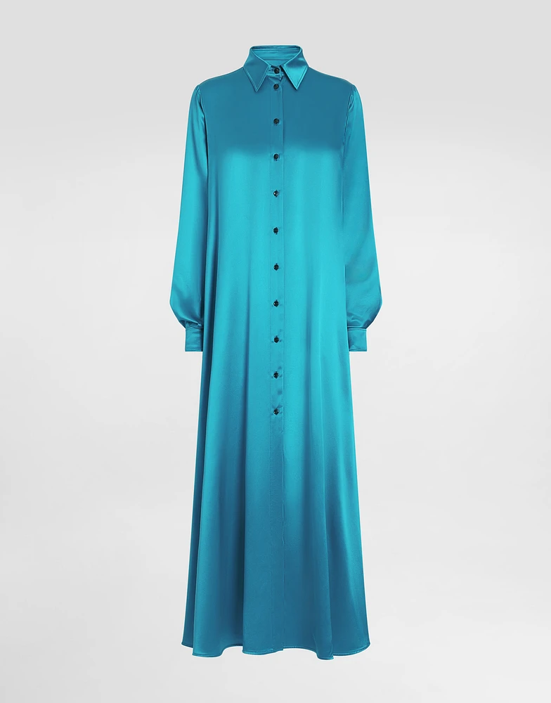 Long silk satin caftan