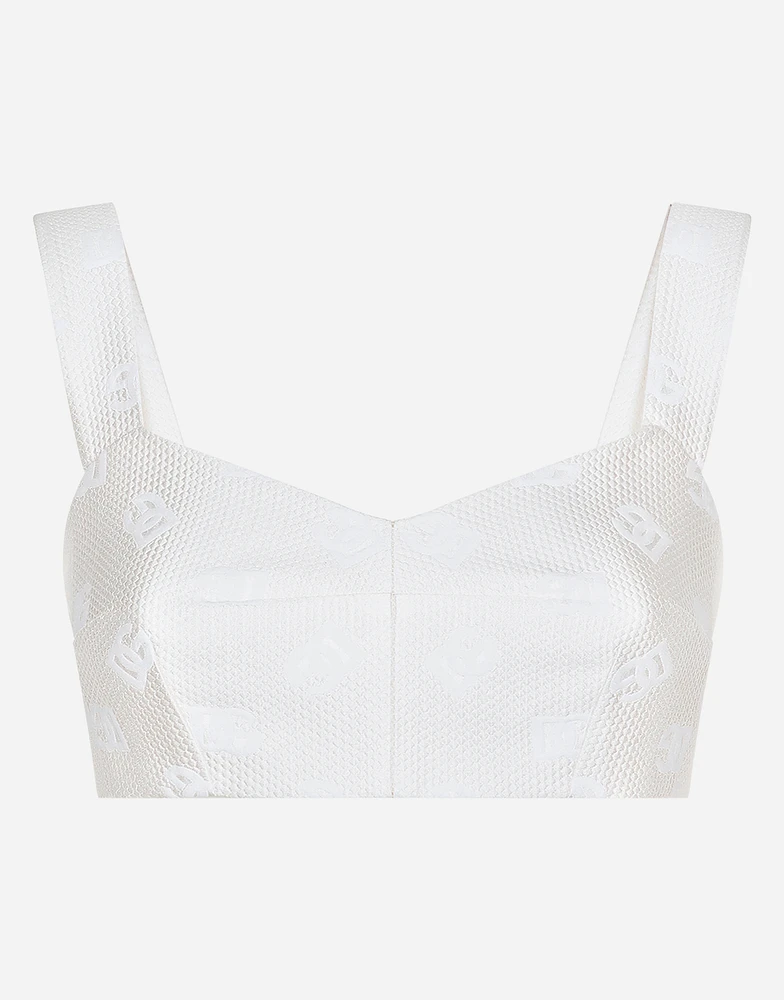 Jacquard top with all-over DG logo