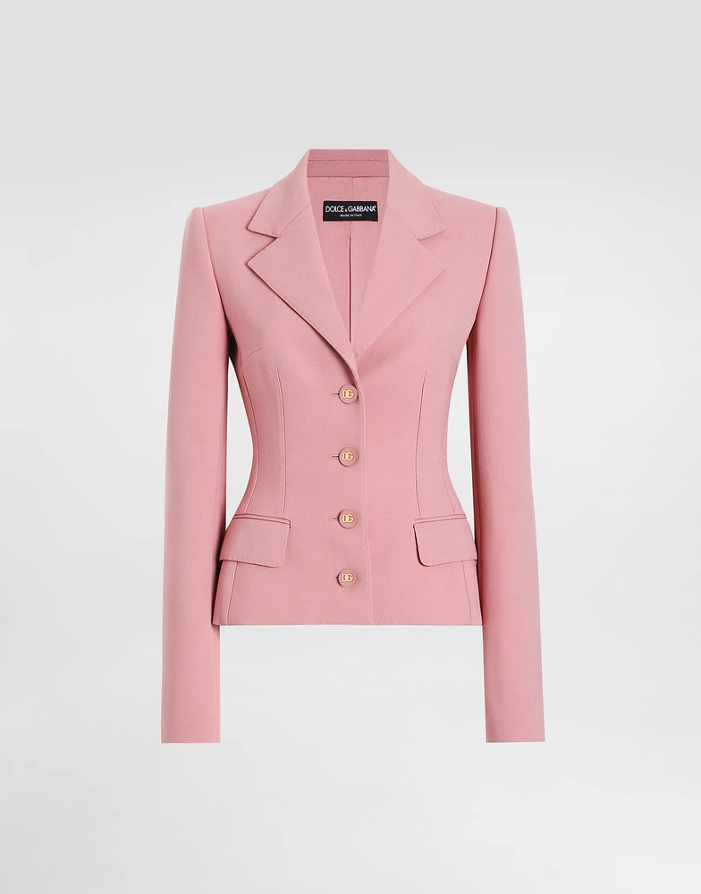 Single-breasted wool crepe Dolce jacket