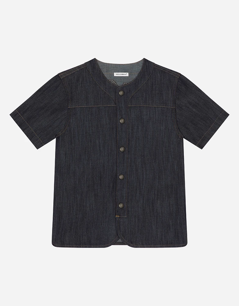 Denim shirt with Dolce&Gabbana logo