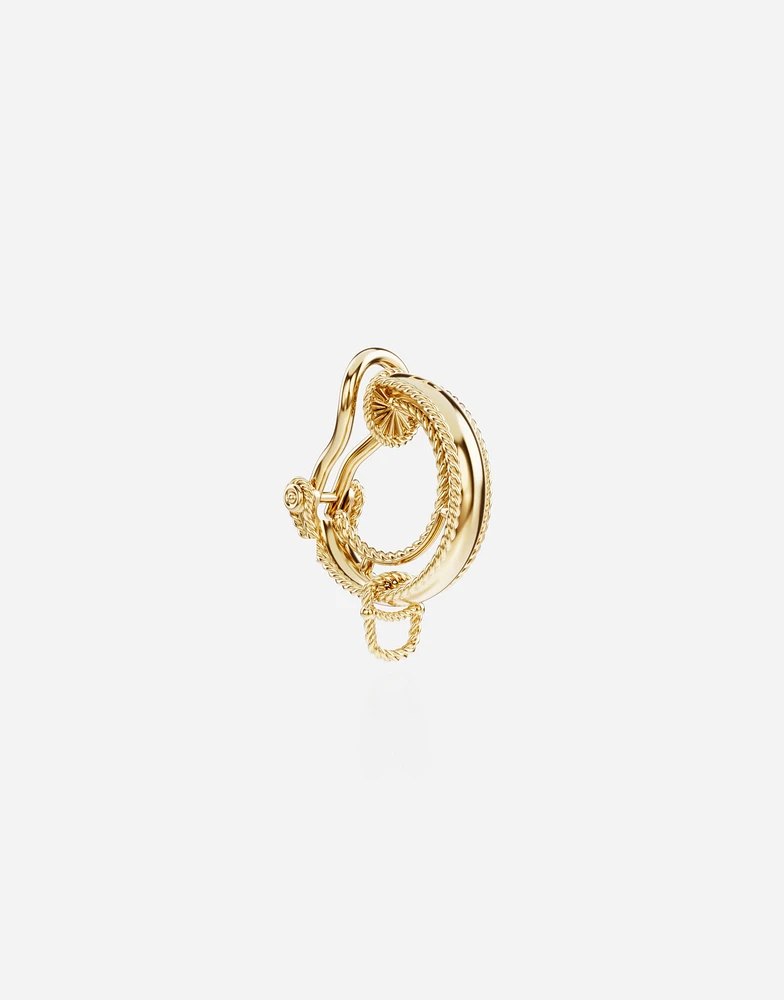 Lettering Clip Earring 18-carat yellow gold