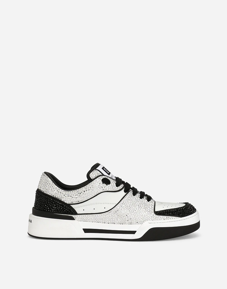 Calfskin New Roma sneakers with fusible rhinestones