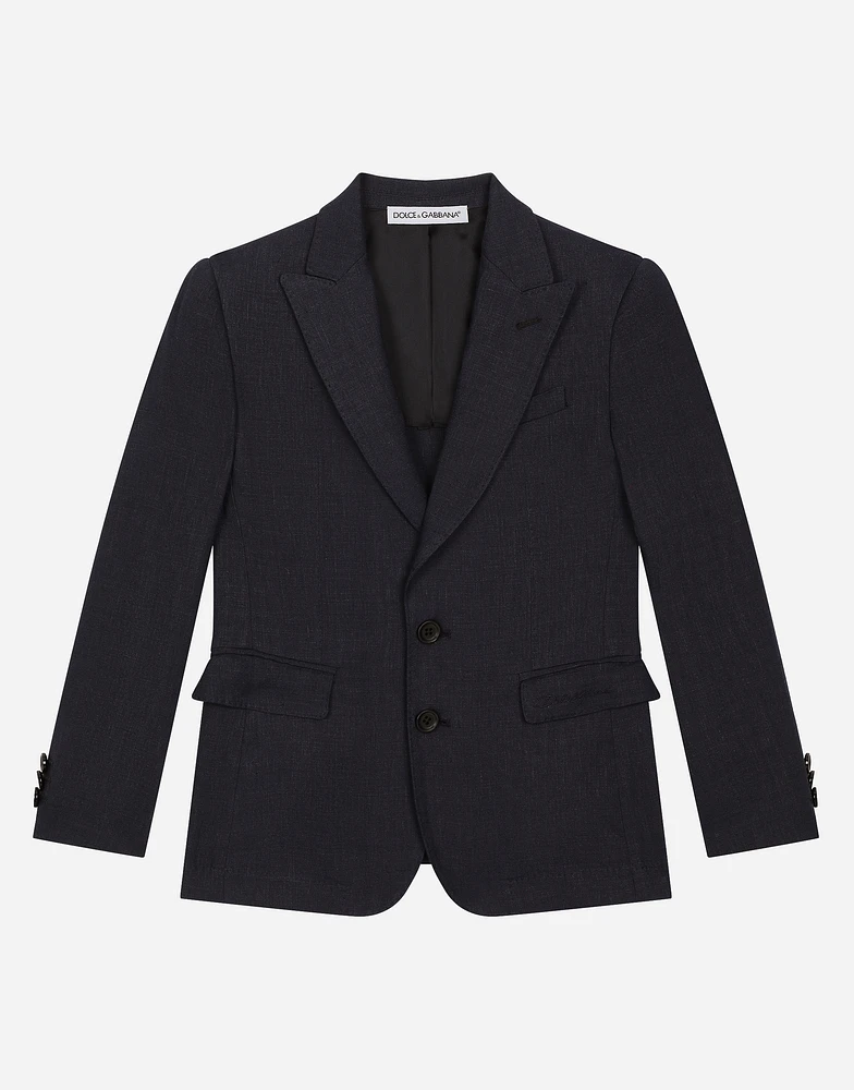 Single-breasted linen jacket