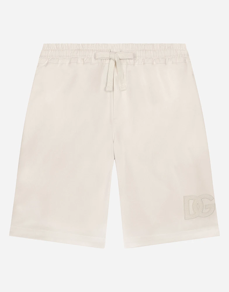 Gabardine shorts with DG logo