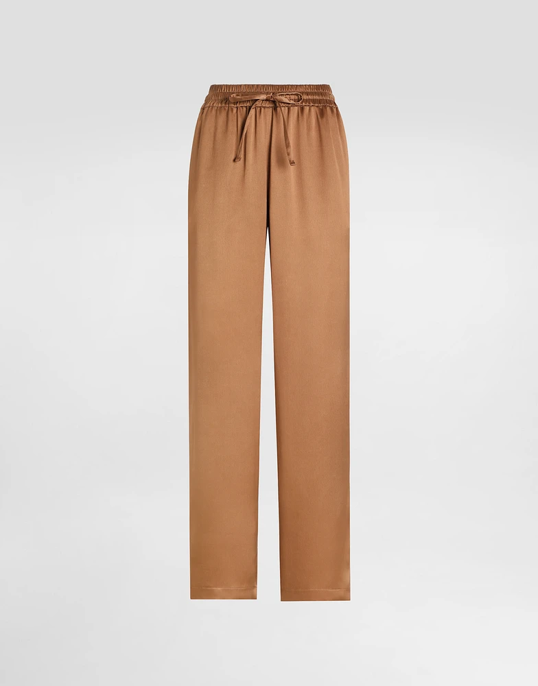 Double silk satin pajama pants