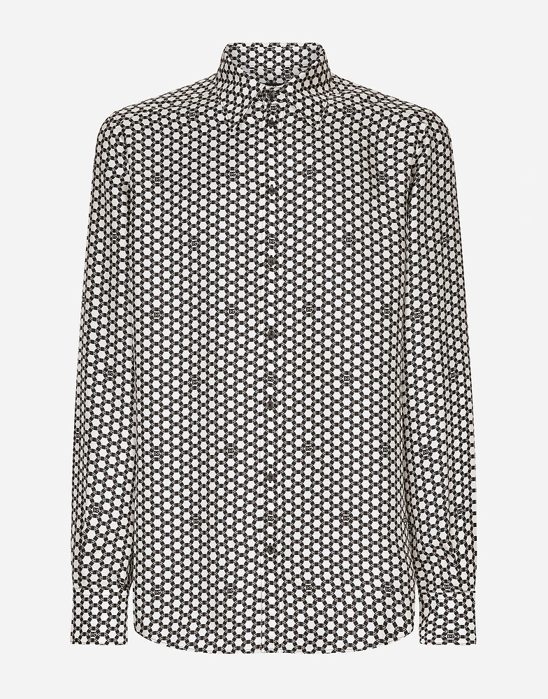Silk Martini-fit shirt with DG print