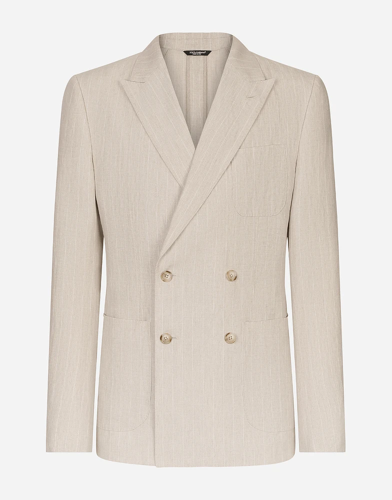 Double-breasted Portofino-fit jacket pinstripe linen