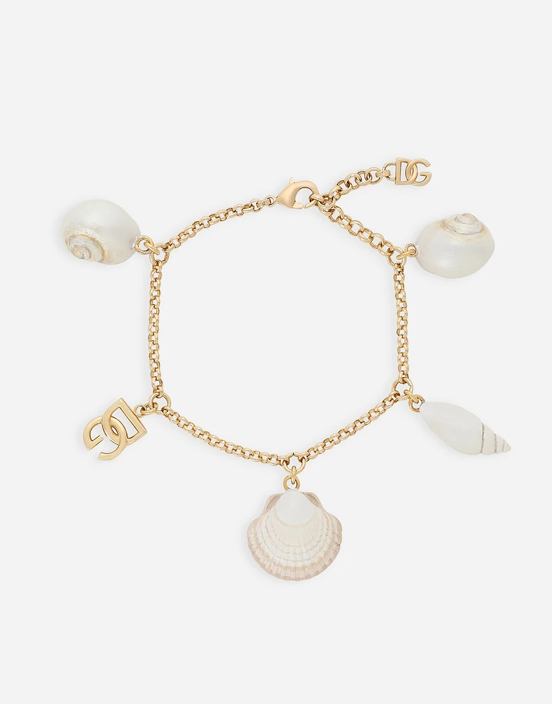 Bracelet with DG logo and shell charms