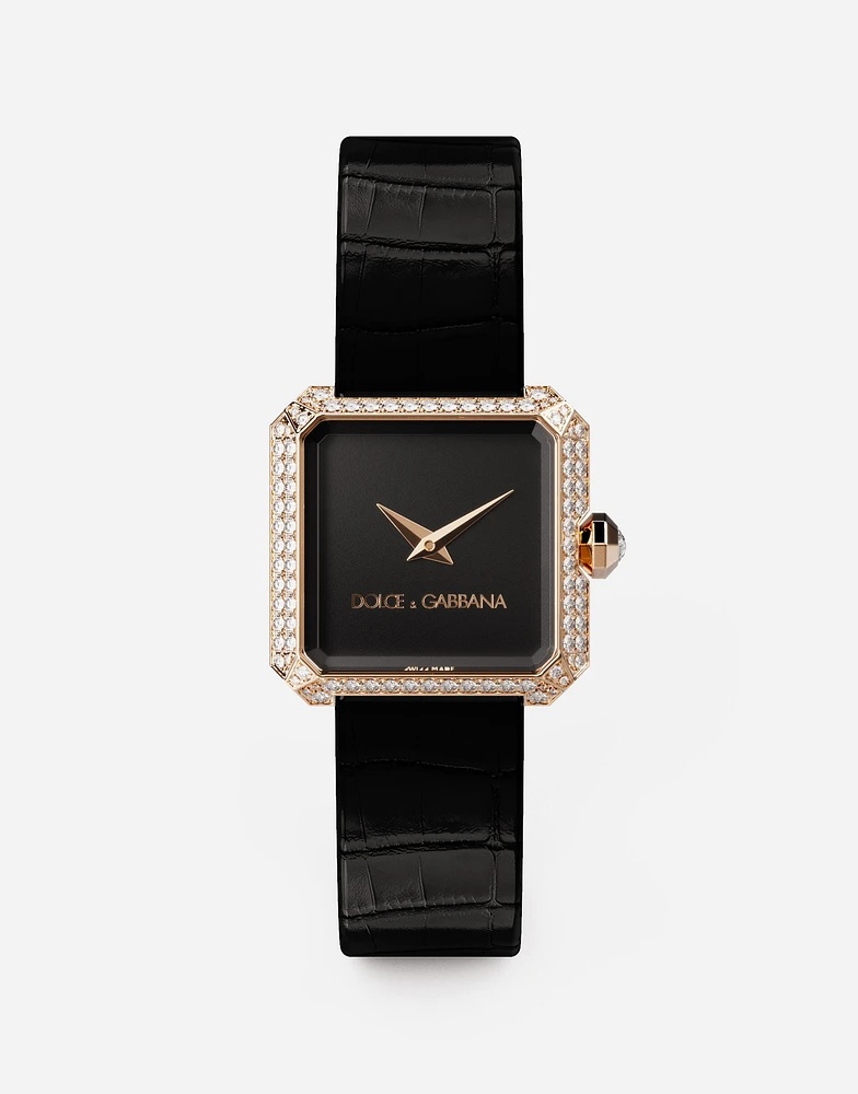 Gold watch with diamonds