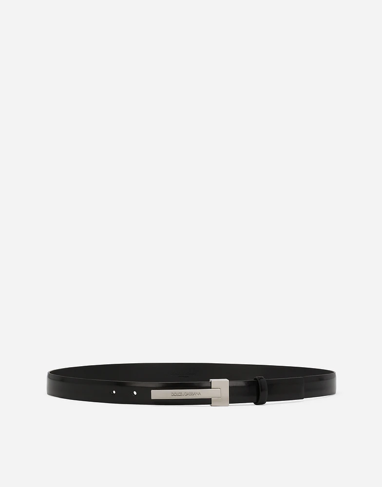 Brushed calfskin belt