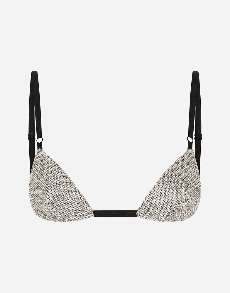Crystal mesh bra