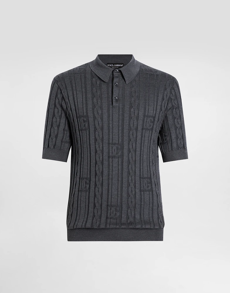 Silk and cotton polo-shirt