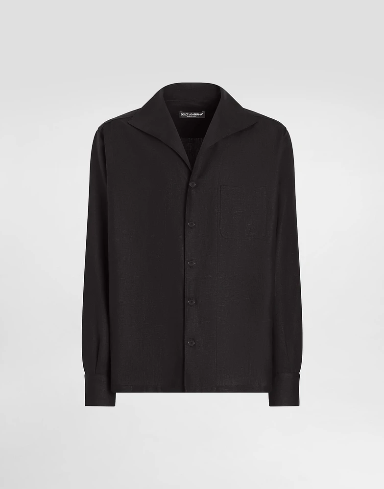 Long-sleeved linen shirt