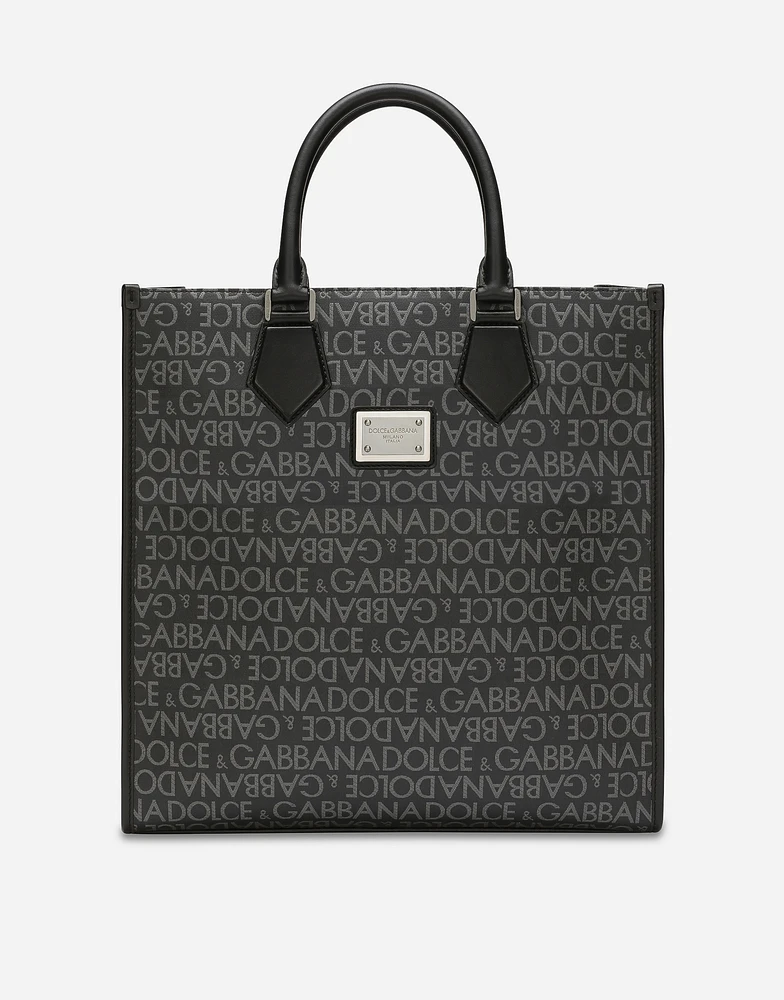 Medium coated jacquard shopper