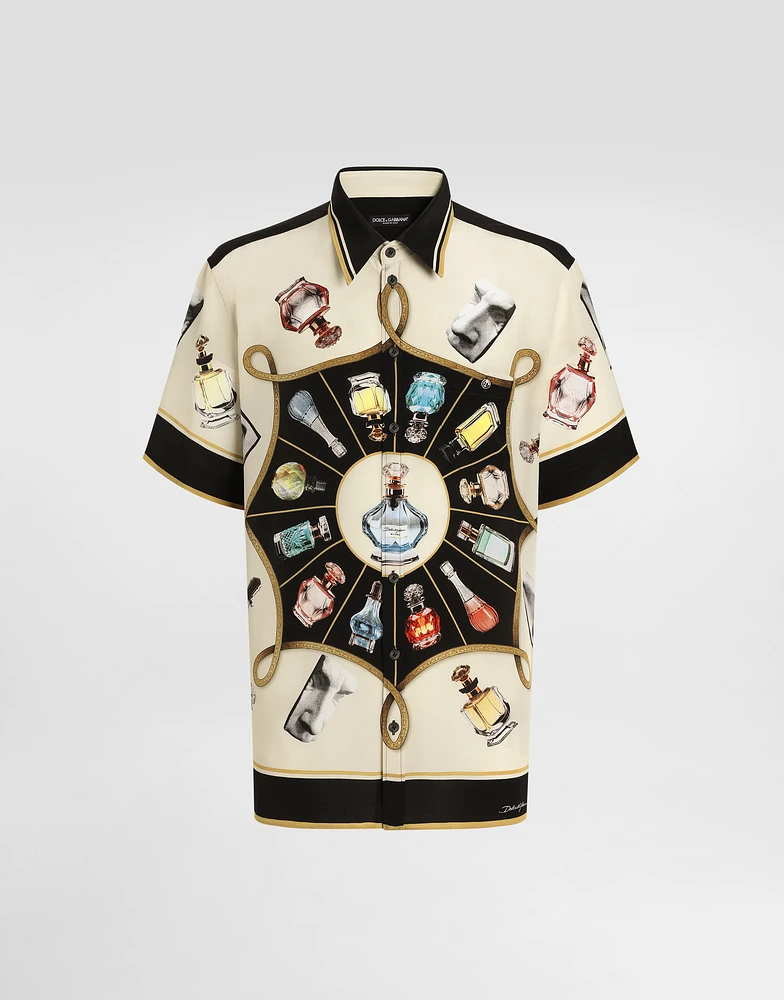 Silk shirt with perfume print