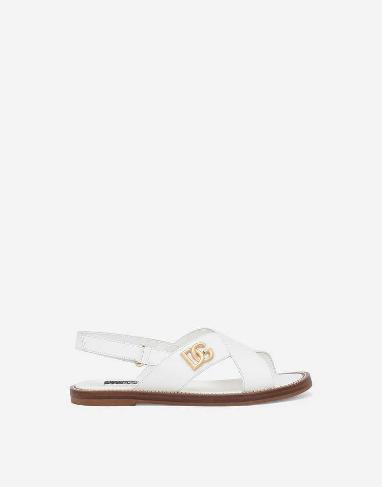 Calfskin sandals with DG logo