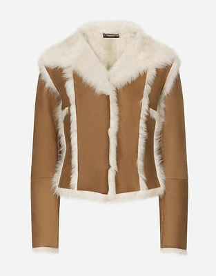 Short shearling jacket