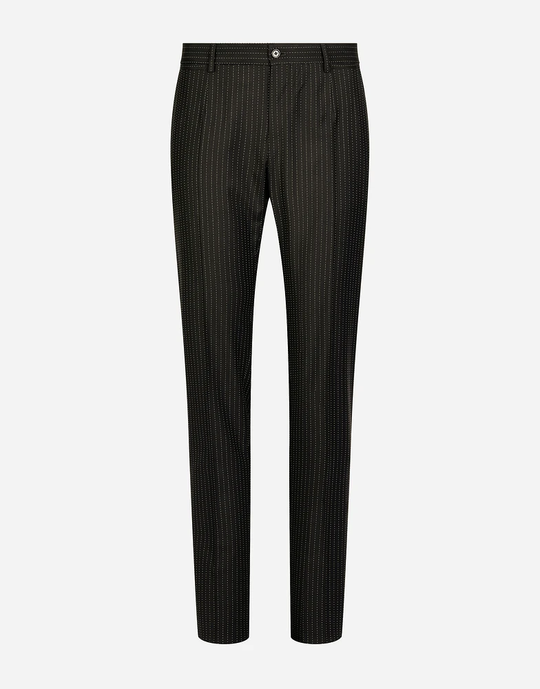 Tailored pinstripe virgin wool pants