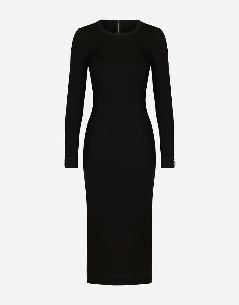 Jersey calf-length dress with DG logo details