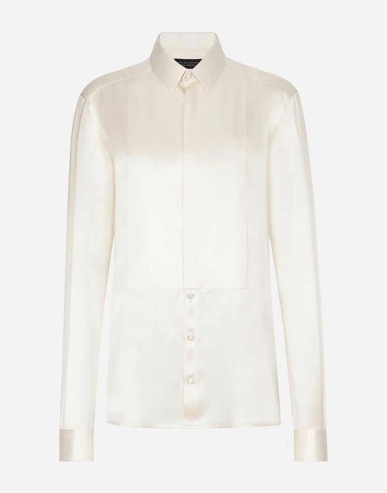 Silk shirt with front