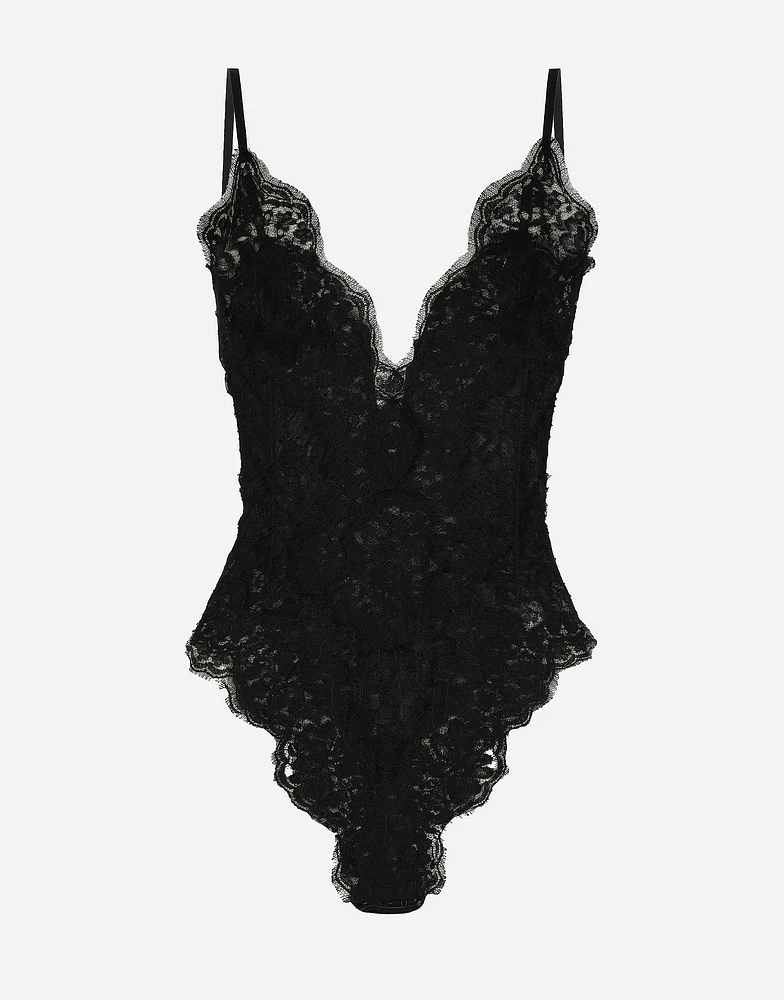 Tulle and Chantilly lace bodysuit
