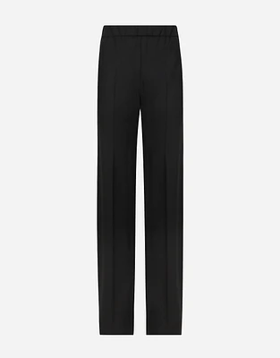 Flared stretch wool twill pants