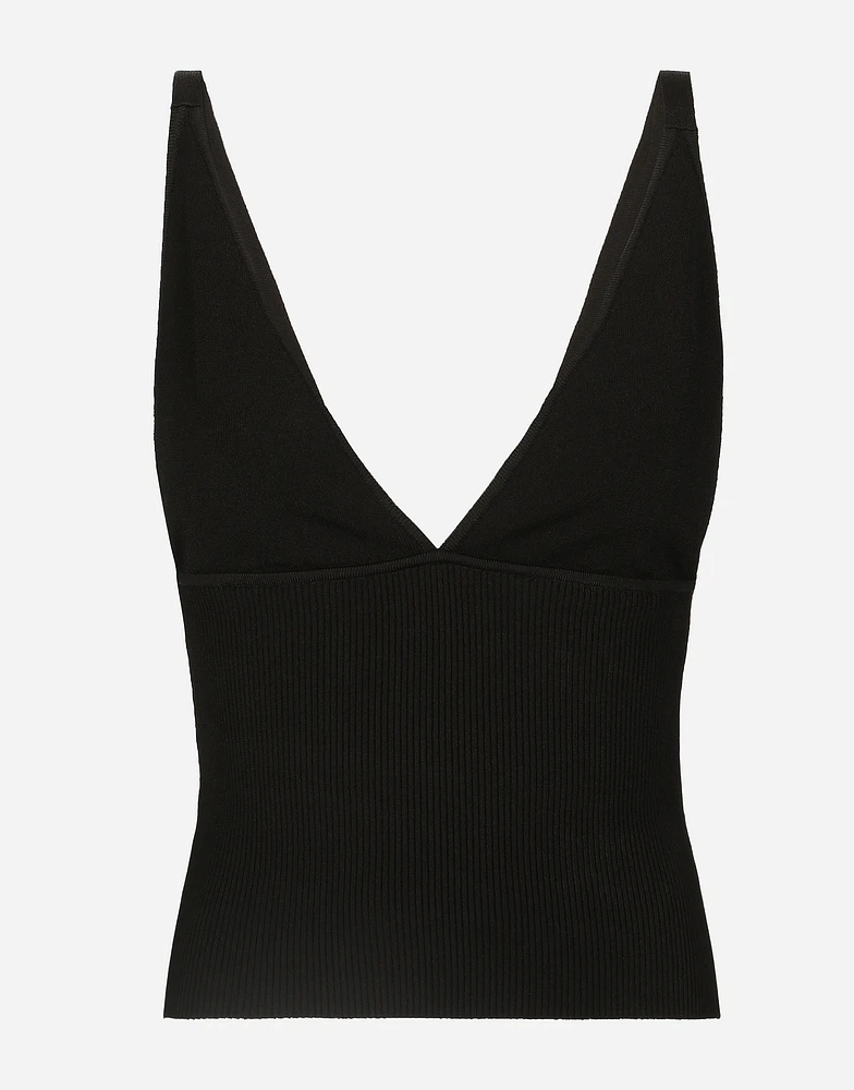 Viscose-knit vest top