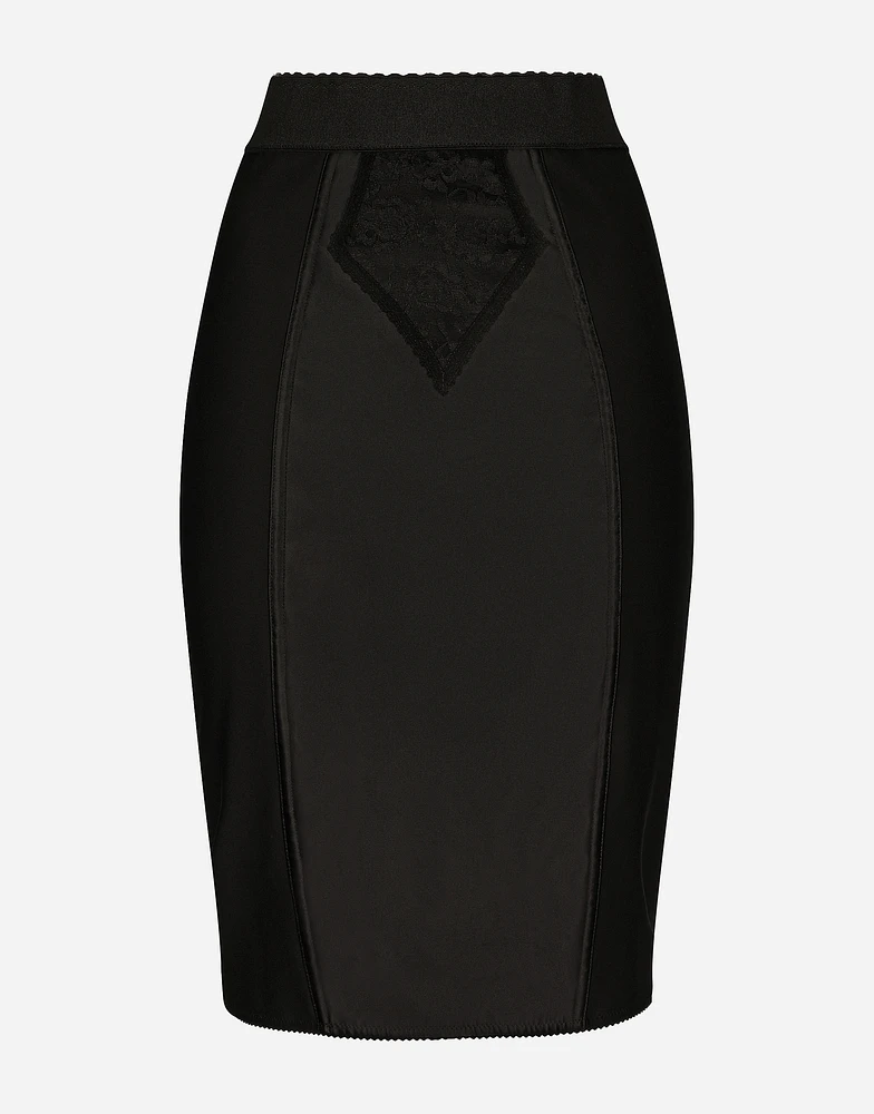 Midi skirt powernet and satin