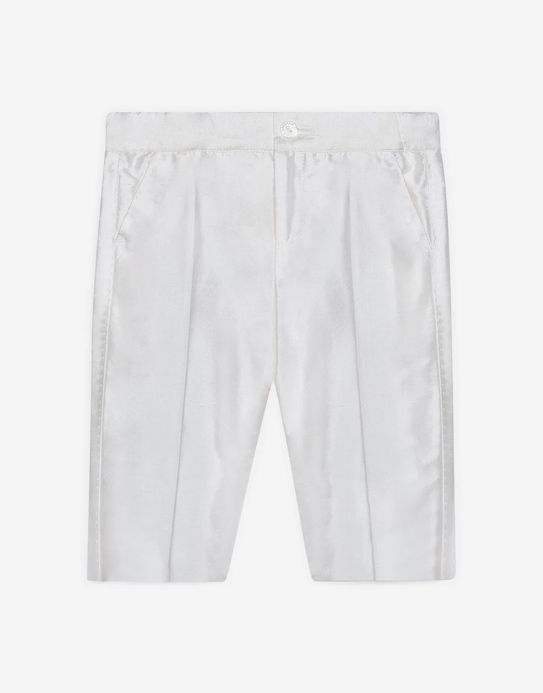 Silk shantung dress pants
