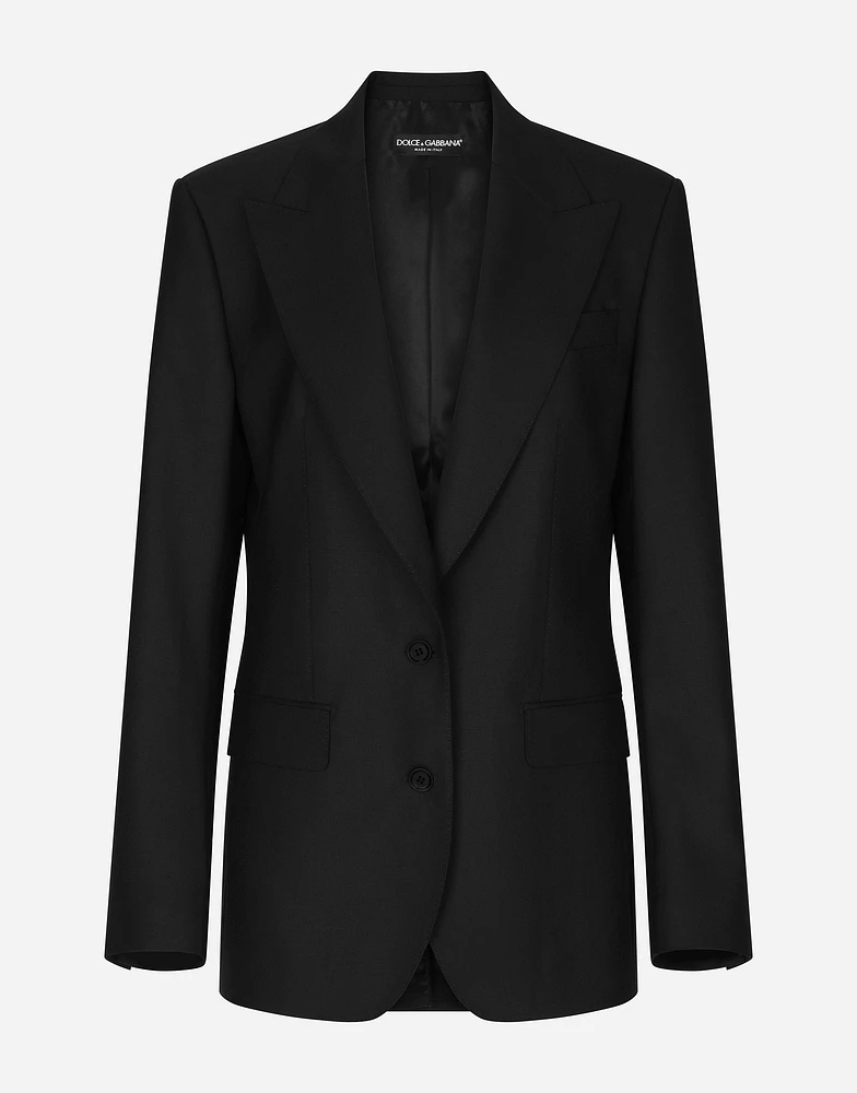 Single-breasted woolen jacket