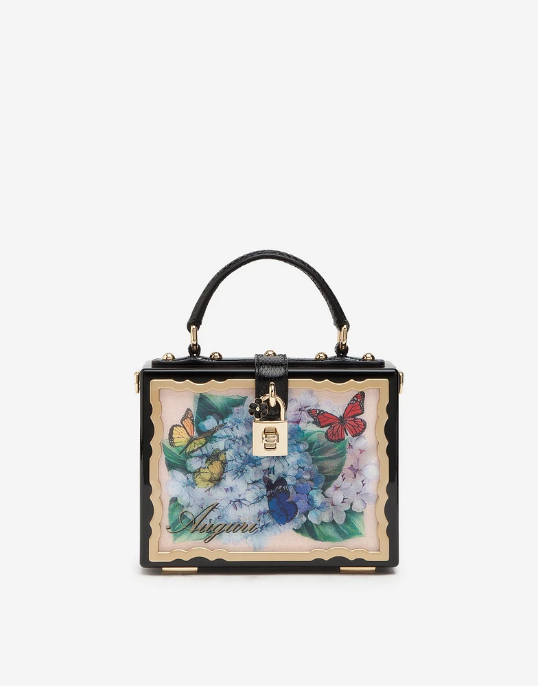 Postcard Dolce Box bag in lacquered wood