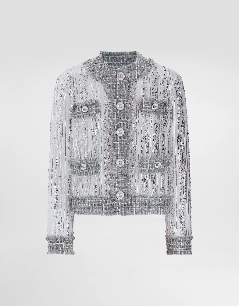 Tulle Gabbana jacket with sequin embroidery