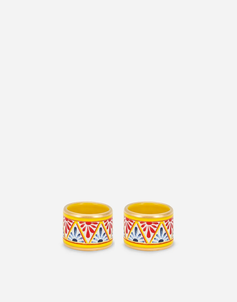 Set 2 Medium Porcelain Napkin Rings