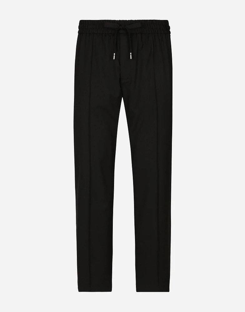 Stretch wool jogging pants