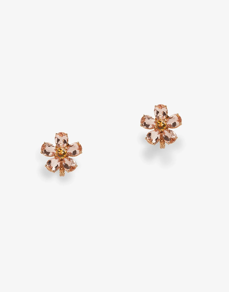 Spring Earrings 18 carat red gold, morganites and citrines