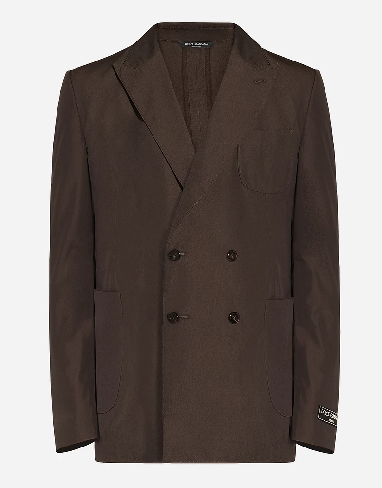 Double-breasted poplin Portofino-fit jacket