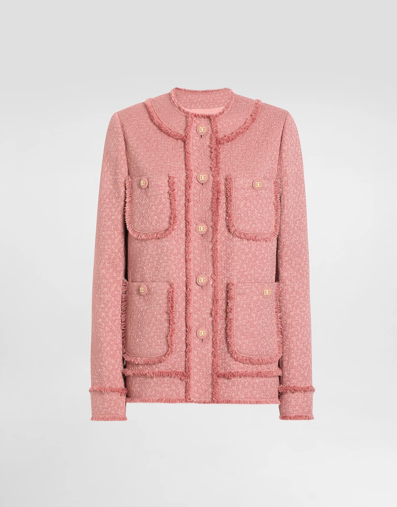 Single-breasted raschel tweed jacket