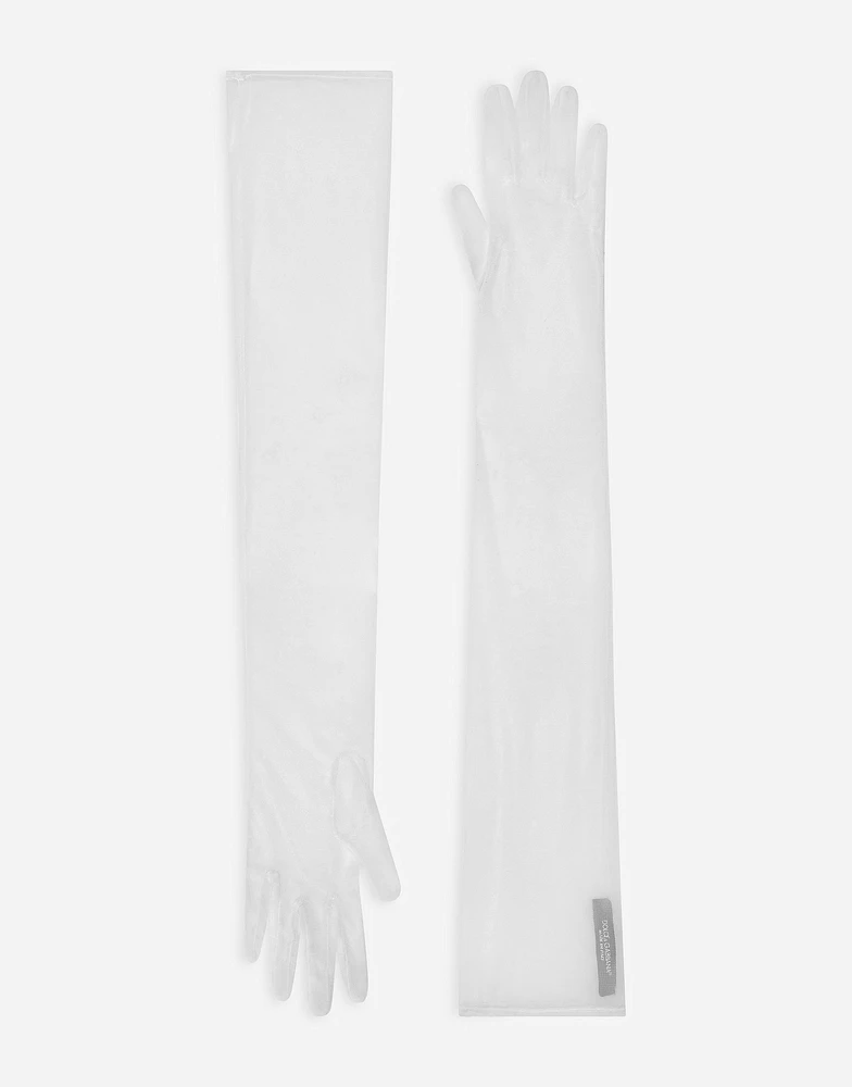 Long tulle gloves