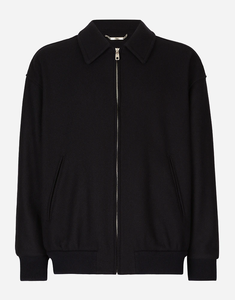 Wool-blend bomber jacket