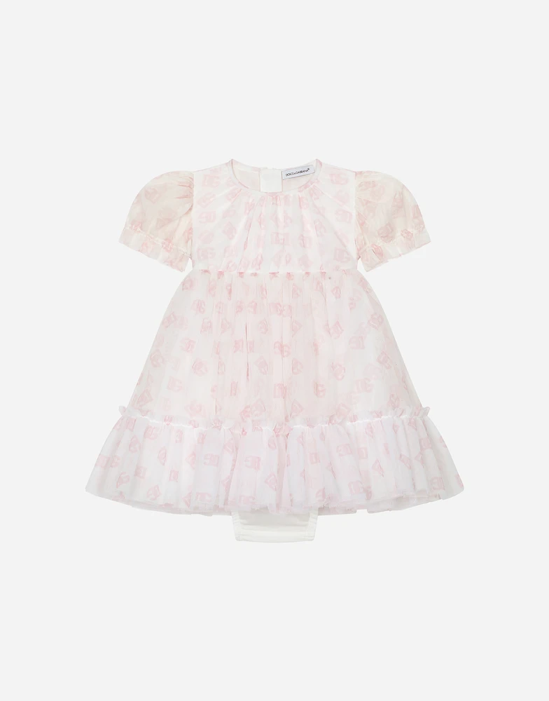 DG logo-print tulle dress