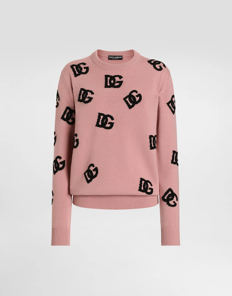 Wool sweater with DG logo inlay
