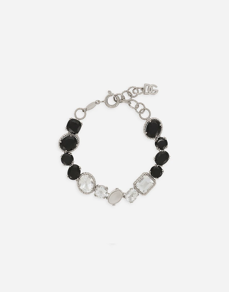 Rainbow Monochrome Bracelet 18-carat white gold, spinels and topazes